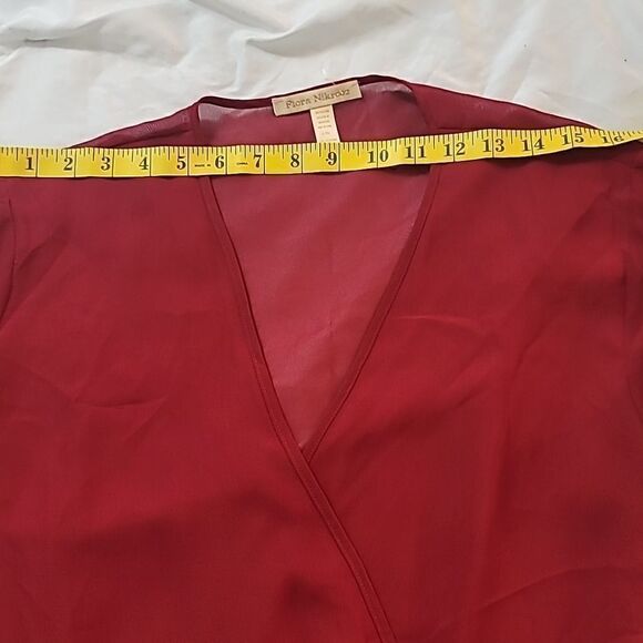 Flora Nikrooz Plum/Red Apliqued Sleeve Sheer Robe in size L/XL NWT - Picture 8 of 11